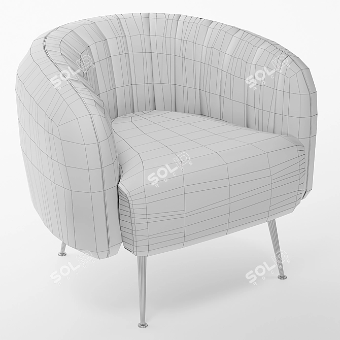 Elegant Modern Pompidou Armchair 3D model image 2