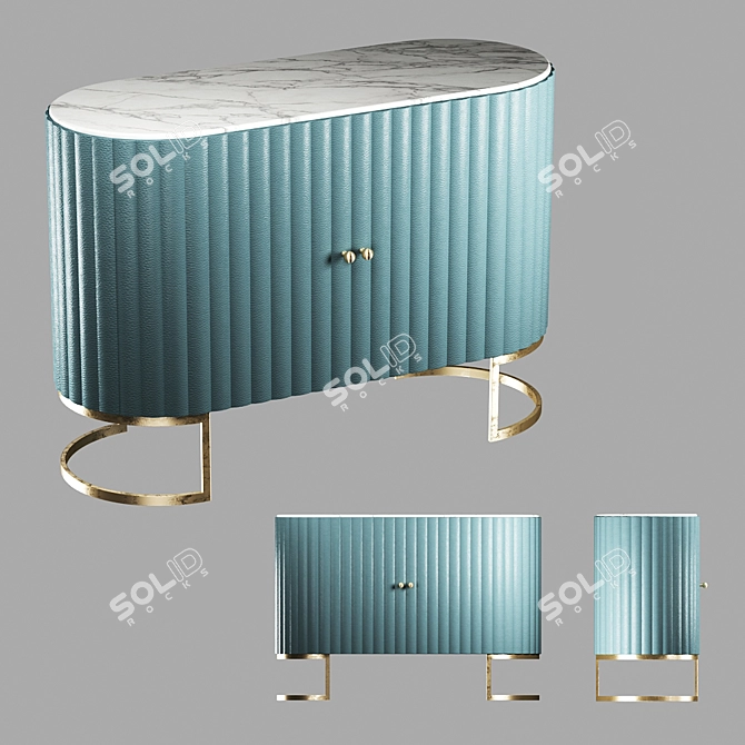 Marble Top Sideboard: Modern Luxe 3D model image 1