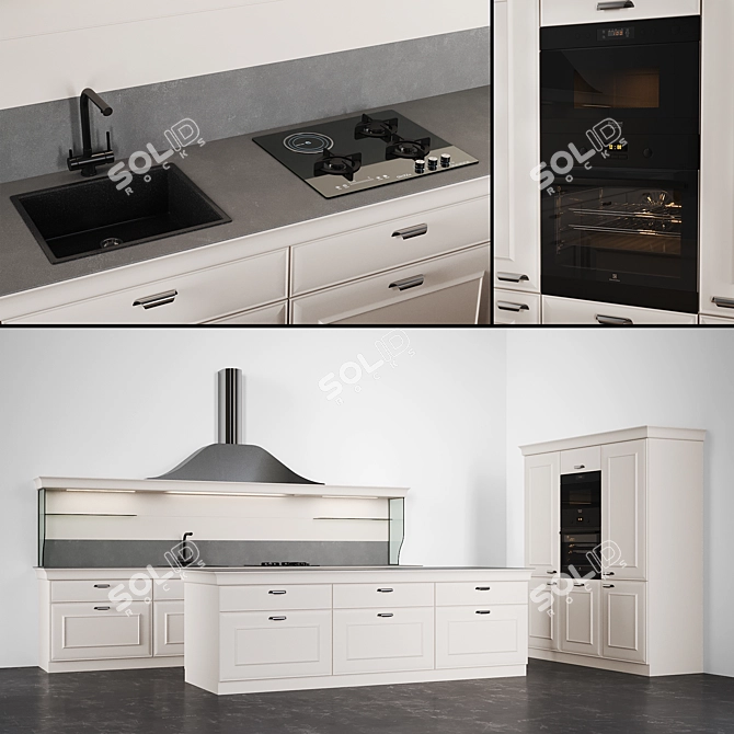 Elegant Kitchen Set 3D model image 5