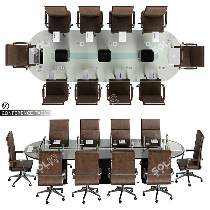 Modern Conference Table 2015 3D model image 4