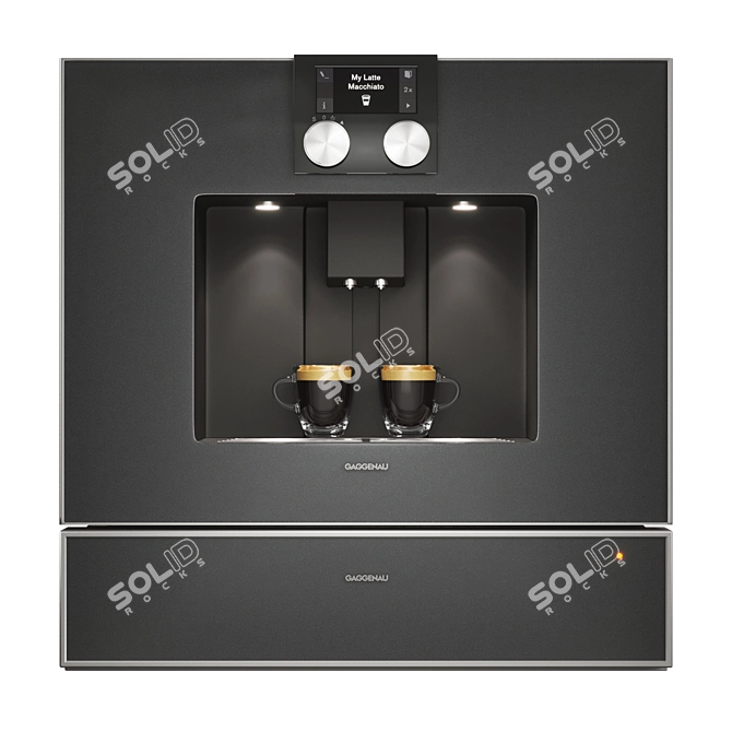 Gaggenau CM450102 and WS461100: Built-in Espresso Maker & Warming Drawer Combo 3D model image 1