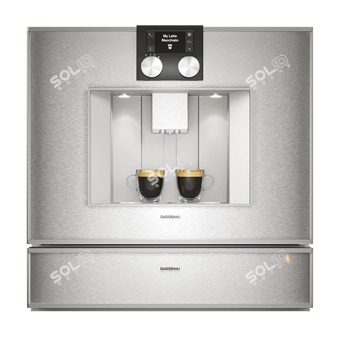 Gaggenau Built-in Espresso Maker & Warming Drawer 3D model image 2