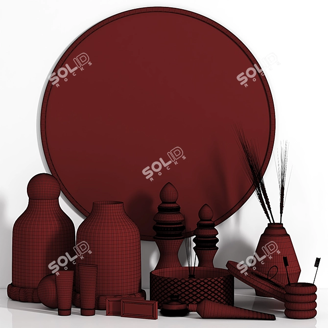 Elegant Bathroom Accessories Set 3D model image 5