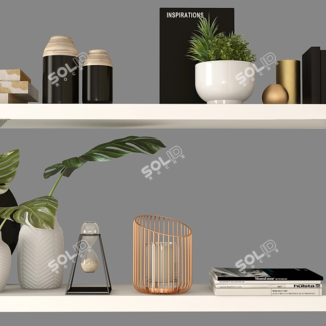 Title: Modern Floating Wall Shelves Set 3D model image 4