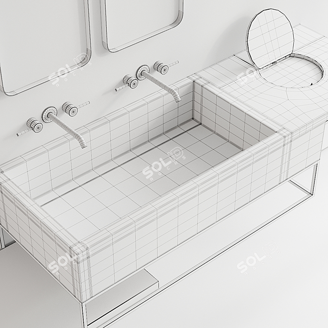 Italgraniti ACQUA B Vanity Set 3D model image 5