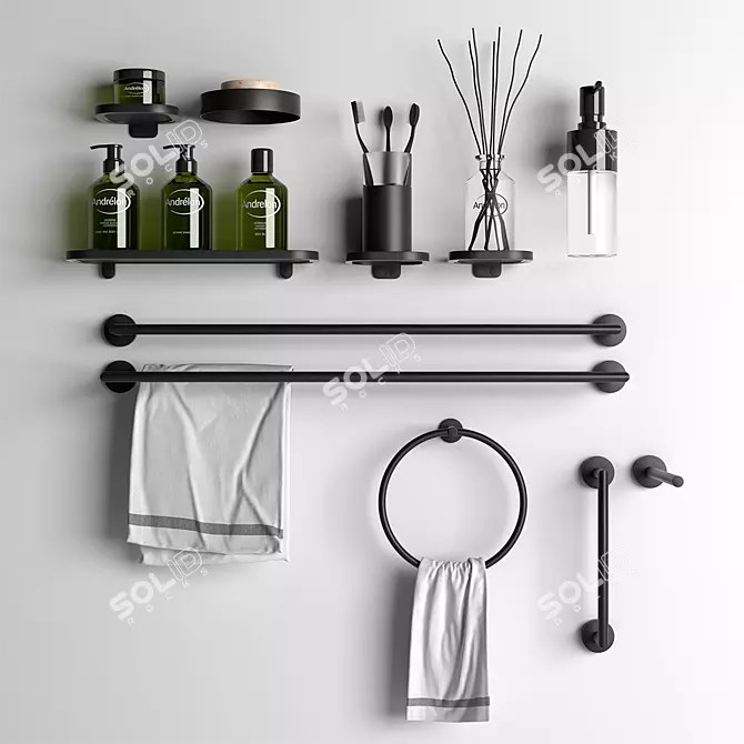 Sleek Bathroom Essentials Set 3D model image 3