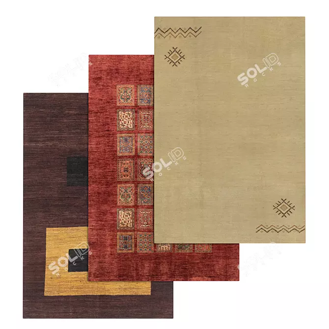 Luxury Carpet Set: High-Quality Textures for Versatile Use 3D model image 1