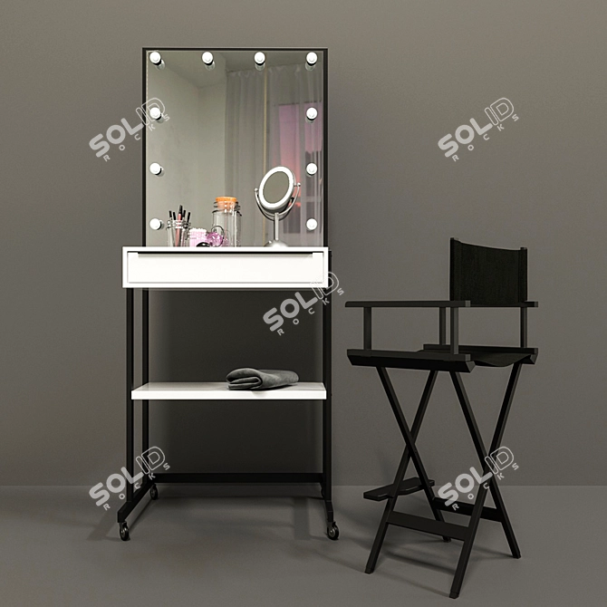 Custom Makeup Artist Table 3D model image 2
