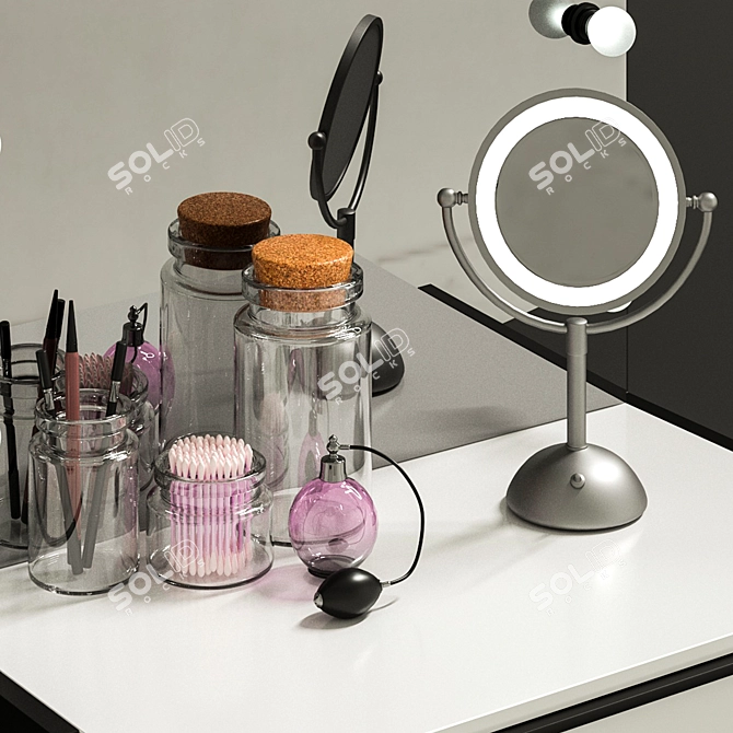 Custom Makeup Artist Table 3D model image 3