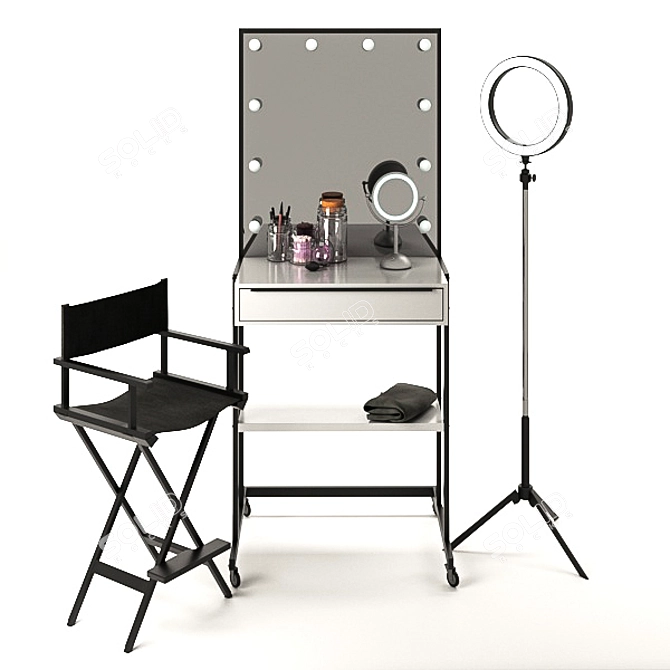 Custom Makeup Artist Table 3D model image 4