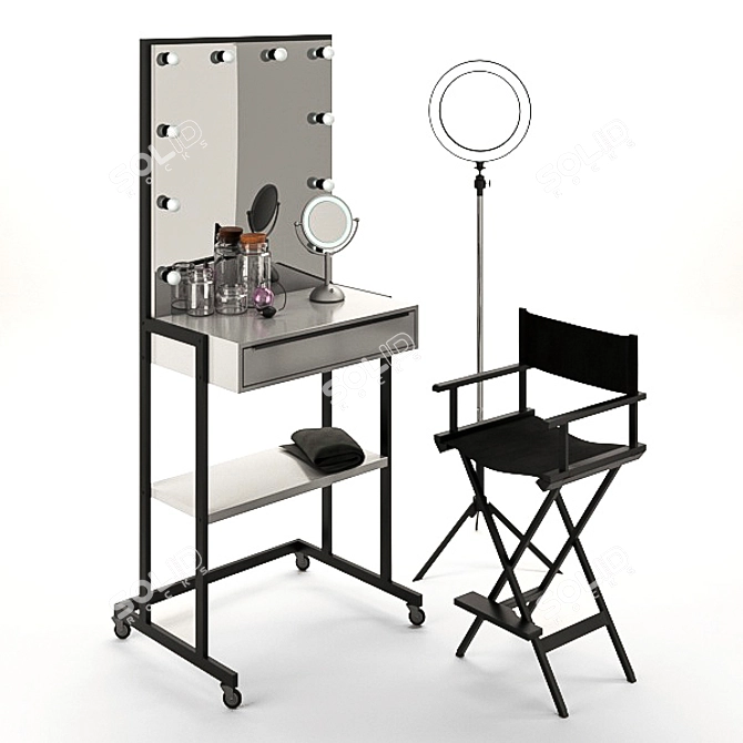 Custom Makeup Artist Table 3D model image 6