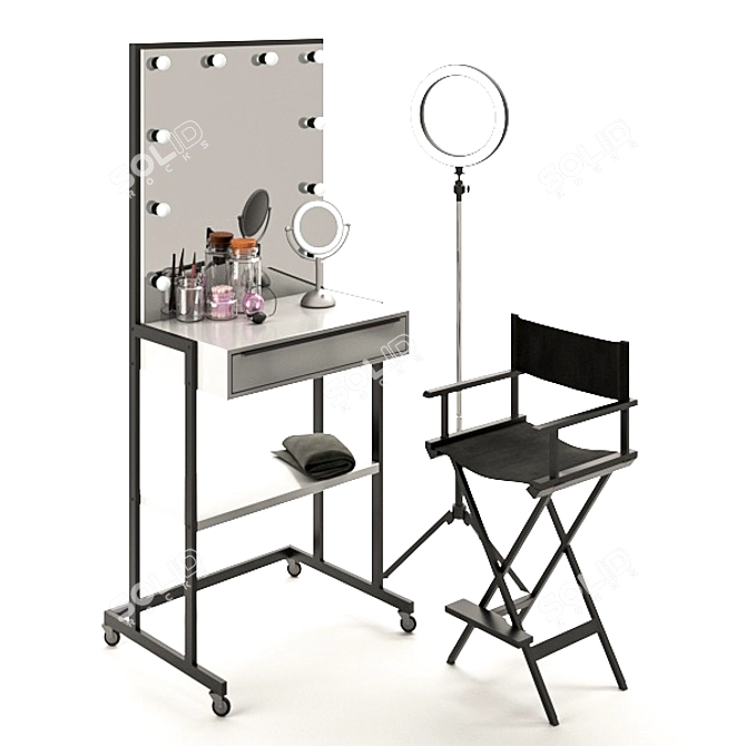 Custom Makeup Artist Table 3D model image 8