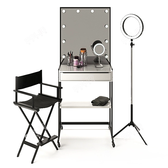 Custom Makeup Artist Table 3D model image 11