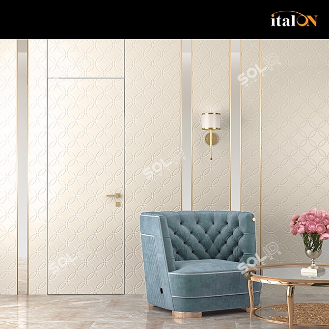 Flow Wall Panels: Elegant Floral Decor 3D model image 2