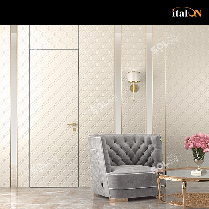 Flow Wall Panels: Elegant Floral Decor 3D model image 3