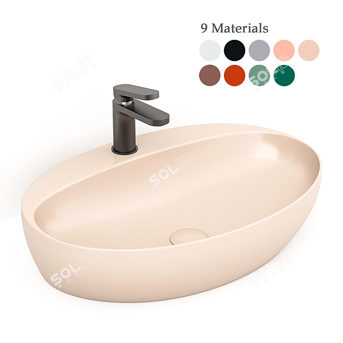 Azzurra Elegance Circle Sink: Stylish and Versatile 3D model image 2