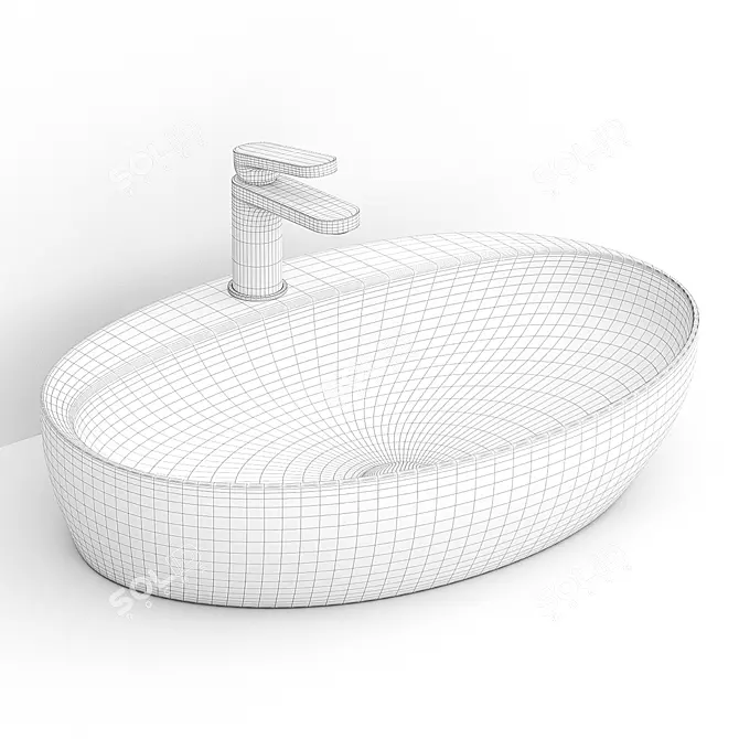 Azzurra Elegance Circle Sink: Stylish and Versatile 3D model image 1