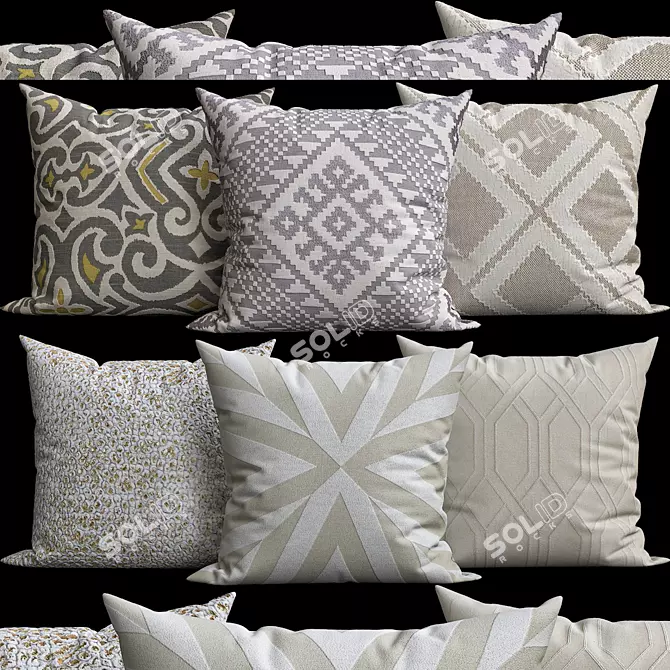 Cozy Home Decor Pillows 3D model image 1