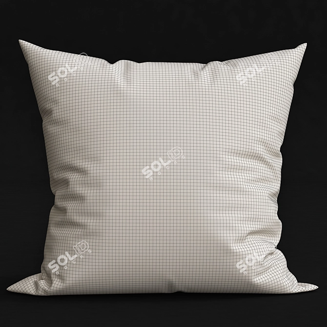 Elegant Embroidered Throw Pillows 3D model image 2
