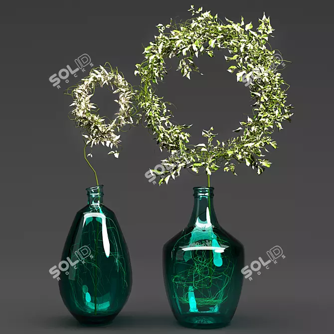 Lush Pothos Plant Set 3D model image 1