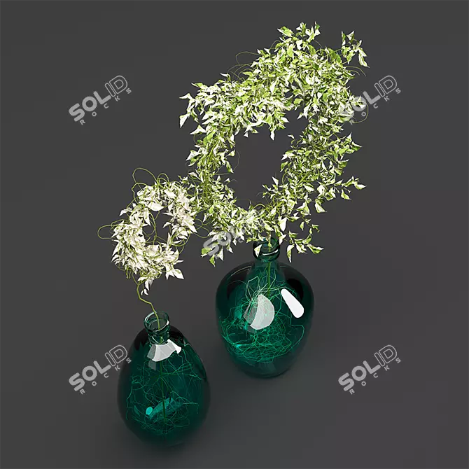 Lush Pothos Plant Set 3D model image 2