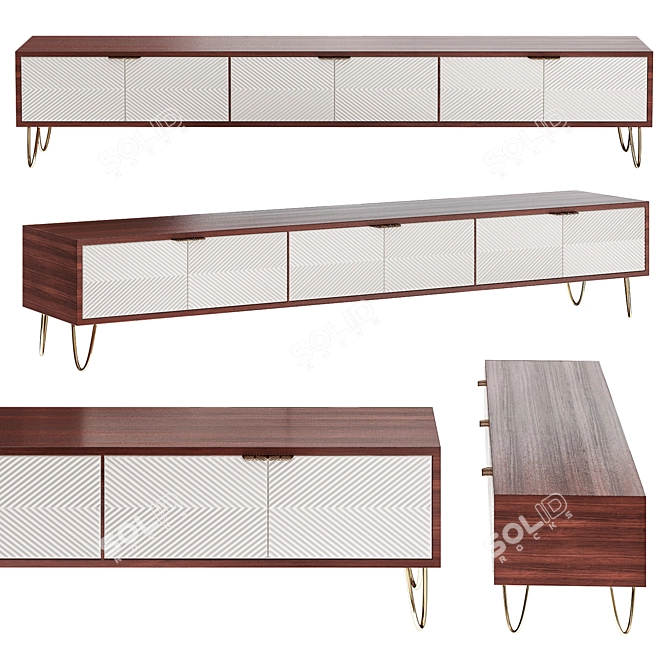 Sleek 71" Modern TV Stand 3D model image 1