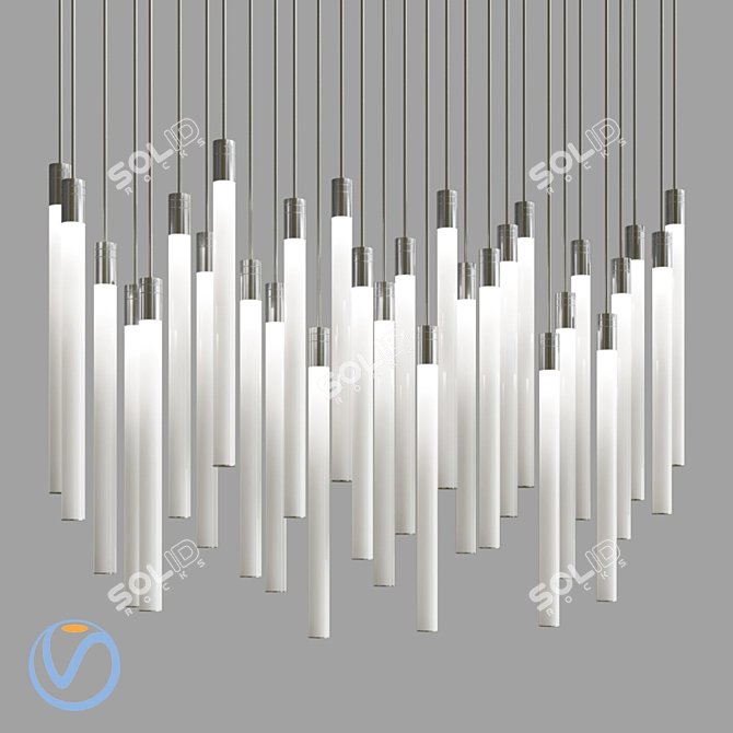 Title: Sleek LED Vanity Mirror 3D model image 1