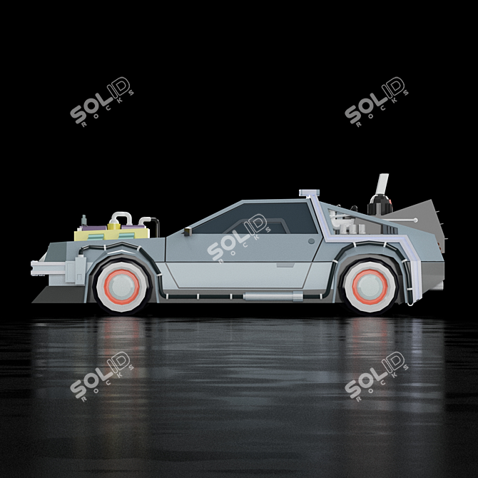 Futuristic Ride: Low Poly Car 3D model image 2