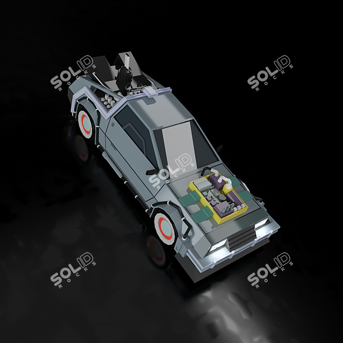 Futuristic Ride: Low Poly Car 3D model image 3