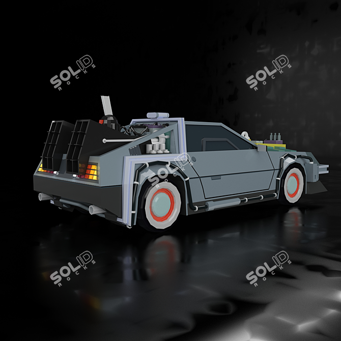 Futuristic Ride: Low Poly Car 3D model image 4