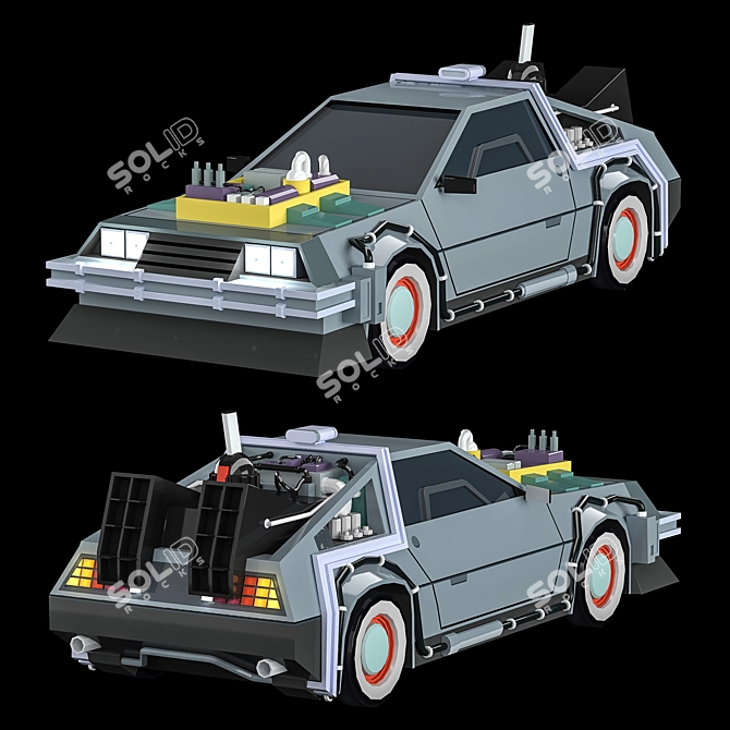 Futuristic Ride: Low Poly Car 3D model image 5