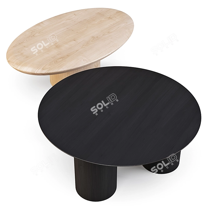 Sculptural Elegance: Pacific & Tom Coffee Tables by Crate and Barrel 3D model image 3