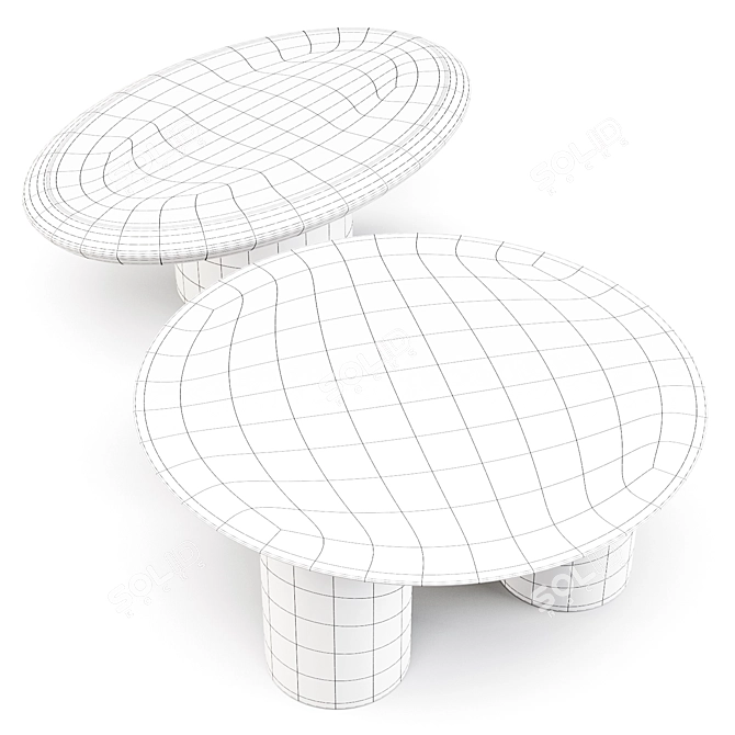 Sculptural Elegance: Pacific & Tom Coffee Tables by Crate and Barrel 3D model image 4