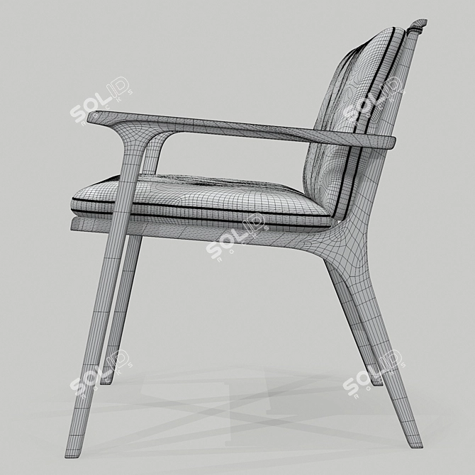 Danish Flou Helle Chair: High Quality 3D Model 3D model image 5