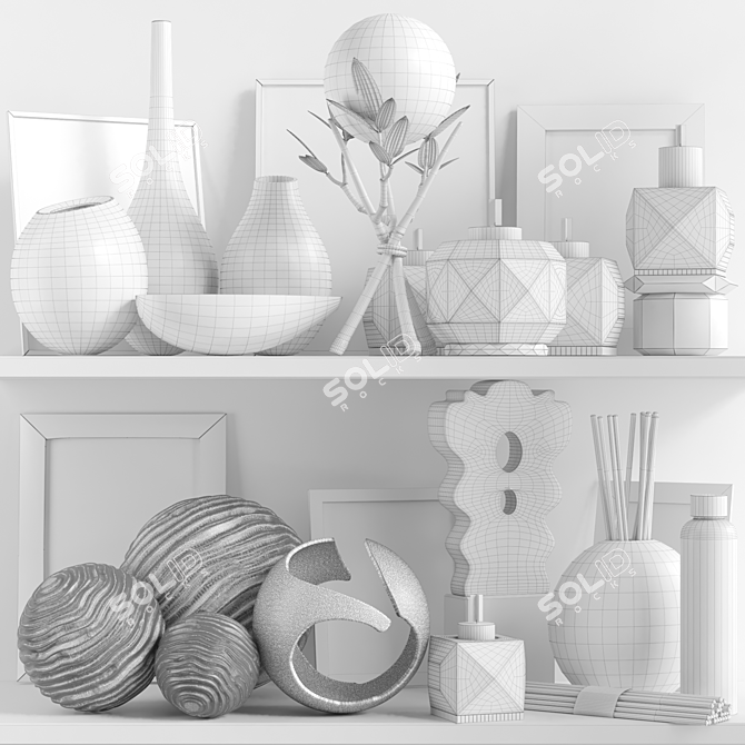 Artistic Home Decor Set: Sculpture, Figurine, Vase, Glass, Photo Frame 3D model image 2