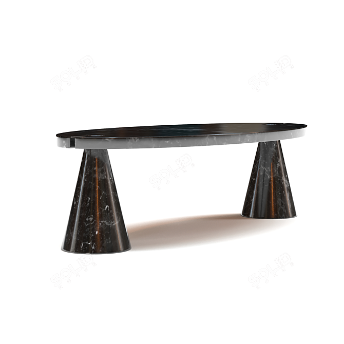 Angelo Mangiarotti Skipper Black Marble Coffee Table 3D model image 1