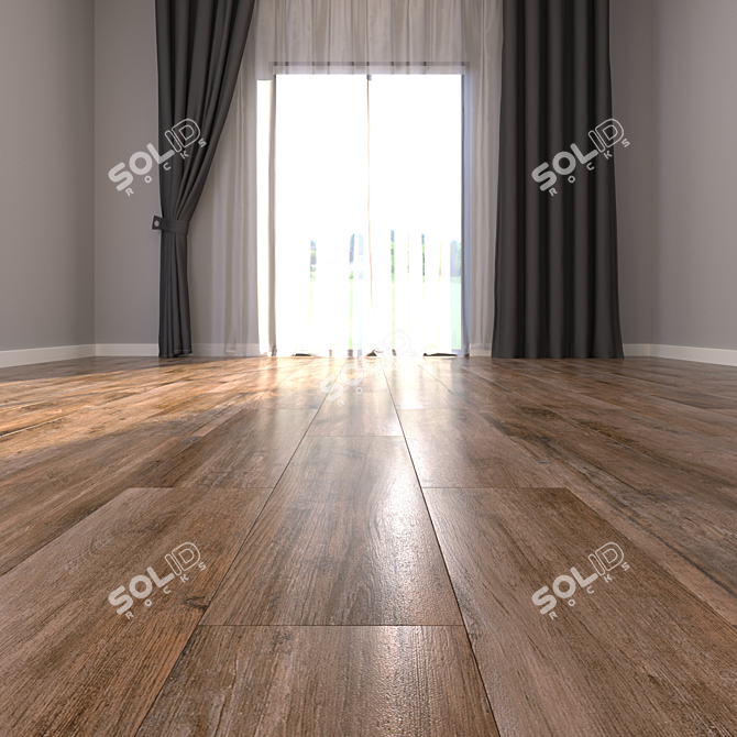 Yurtbay Ashford Brown 20x120cm: Multi-Texture, High Definition Parquet Flooring 3D model image 2