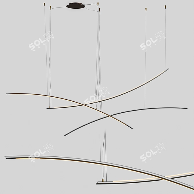 Elegant Katana Ceiling Lamp by Cattelan Italia 3D model image 1