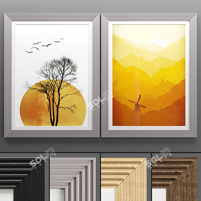 Art Frame 611: Versatile Frames with Textured Design 3D model image 1