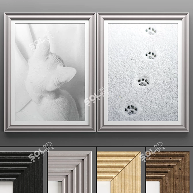 Elegant Art Frame Collection 3D model image 1