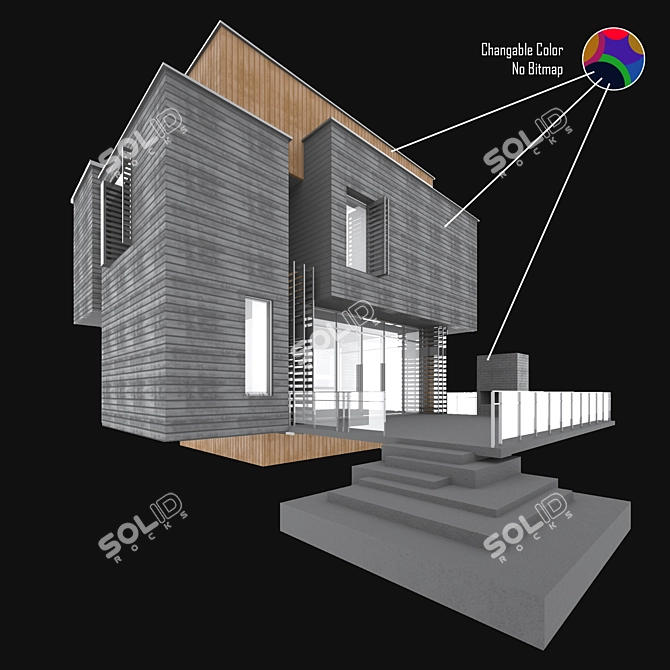 Color-Changing Tiny House: Versatile 3D Max Model 3D model image 1