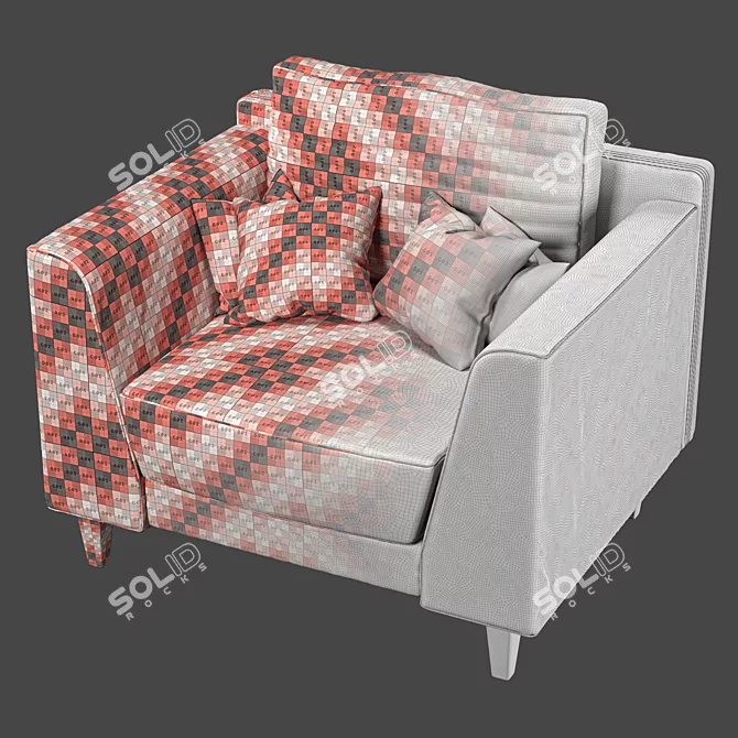 Stylish Single Seater Sofa 3D model image 4