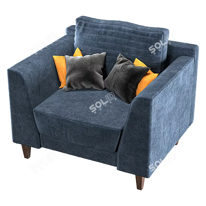 Stylish Single Seater Sofa 3D model image 6