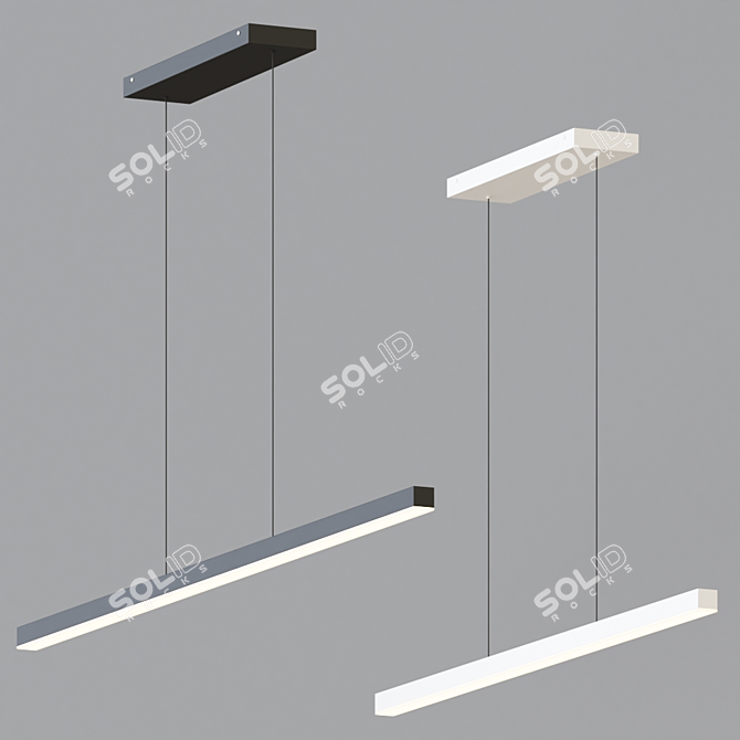 Sleek Vega LED Linear Light 3D model image 1