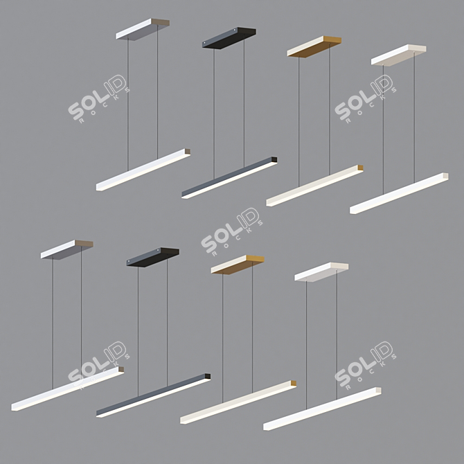 Sleek Vega LED Linear Light 3D model image 2