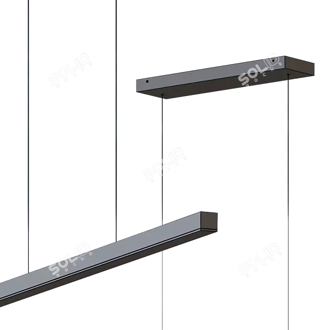 Sleek Vega LED Linear Light 3D model image 5