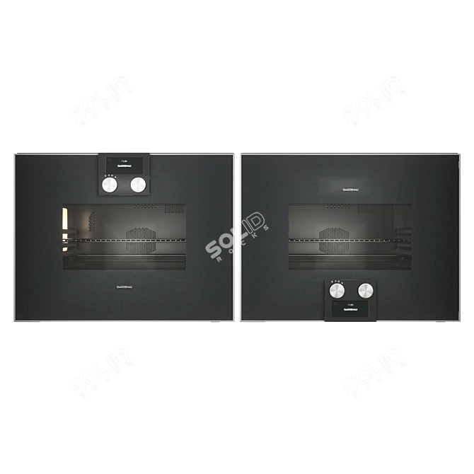 Title: Gaggenau Anthracite Combi-Microwave Oven Set 3D model image 2