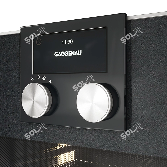 Title: Gaggenau Anthracite Combi-Microwave Oven Set 3D model image 3