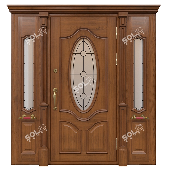 Title: Classic 3D Door - 1900mm H x 2100mm - 3D Max & Obj (MTL) 3D model image 1