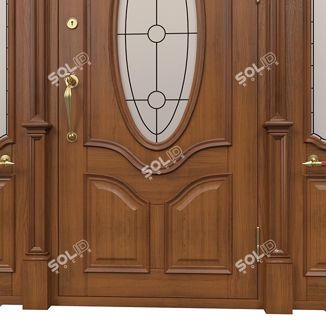 Title: Classic 3D Door - 1900mm H x 2100mm - 3D Max & Obj (MTL) 3D model image 2